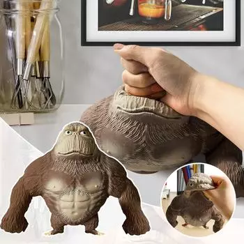 Игрушка для снятия стресса Обезьянка, Мягкая игрушка Обезьянка, Игрушка Обезьянка, Игрушка Обезьянка из эластичного латекса, Сенсорная игрушка от стресса One Size коричневый