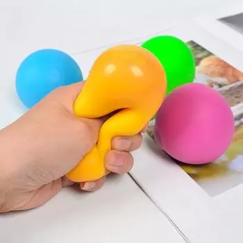 Игрушка для снятия стресса Pinch Relief Эластичный милый вентиляционный мяч Squishes Детский подарок синий