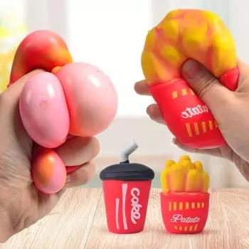 Игрушка для снятия стресса с картофелем фри, имитация стресса, мягкая игрушка для сжатия, игрушка для медленного отскока, декомпрессия B