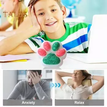 Игрушка для снятия стресса с кошки, игрушка для снятия беспокойства, ущипывания кошачьей лапой, сенсорная игрушка для детей, подростков и взрослых, мягкий мячик для снятия стресса, игрушка-лапка животного зелёный