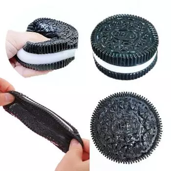 Игрушка для снятия стресса с шоколадного печенья Мягкая игрушка TPR для снятия стресса Сенсорная игрушка для детей и подростков чёрный