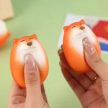 Игрушка для снятия стресса в виде яйца собаки Шибако, милая игрушка в форме собаки, медленно поднимающаяся, сенсорная игрушка для снятия тревожности, портативная игрушка карманного размера оранжевый