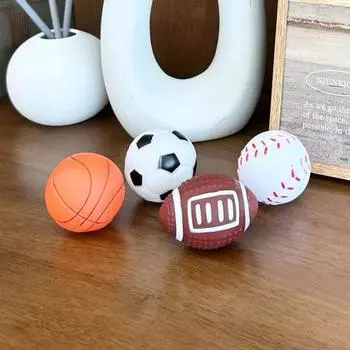 Игрушка для собак, буксир, писклявой мяч, мини-мяч для маленьких собак, набор из 4 предметов, 2 упаковки