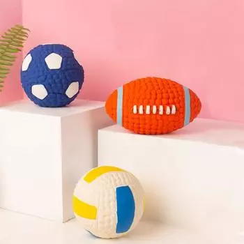 Игрушка для собак для маленьких, средних и больших собак, кошек, скрипучий шарик для чистки зубов, интерактивные жевательные игрушки, французский бульдог, лабрадор, товары для домашних животных S