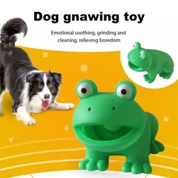 Игрушка для собак, интерактивная игрушка для жевания собак со звуковым эффектом, мультяшная лягушка, игрушка для чистки зубов, товары для домашних животных