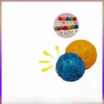 Игрушка для собак из термопластичной резины, устойчивая к укусам: Интерактивный мяч для прорезывания зубов со звуком для чистки зубов small skull ball оранжевый