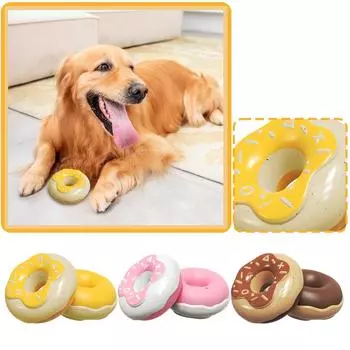 Игрушка для собак, издающая звуки пончика One Size коричневый