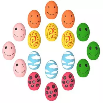 Игрушка для собак KrauzPet, мяч со звуком, жевательная деталь, латексная игрушка для собак, подходит для маленьких, очень маленьких и щенков, игрушка для собак [18 комплектов/натуральный материал] Яйцо-чан