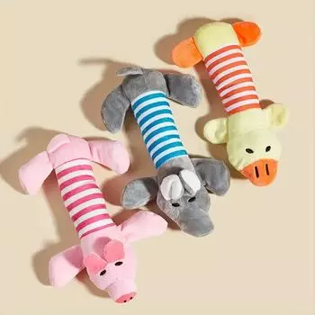 Игрушка для собак Molar, плюшевые принадлежности, подходят для всех щенков, домашних животных, пищащая игрушка для жевания, забавная, прочная, жевательная игрушка для слона, утки, свиньи, принадлежности для домашних животных