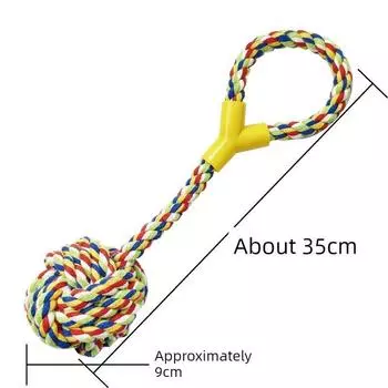 Игрушка для собак Молярная Долговечная Золотистый ретривер Узел Алассамо Игрушка Большая собака Крупная собака Жевательная игрушка для собак Товары для питомцев Handle hanging ball (color random)