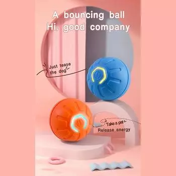 Игрушка для собак, мяч, умный электрический, прыгучий мяч, интерактивный мяч для кошек и собак, устойчивый к укусам, прыгучий мяч со светодиодами, перезаряжаемые через USB, игрушки для домашних животных Diameter 45mm