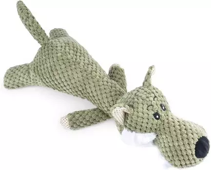 Игрушка для собак Ninonly Игрушка для жевания собак Издает звуки Мягкая игрушка Снятие стресса Отсутствие движения Игра с собакой Чистка/Уборка Blue Wolf зелёный