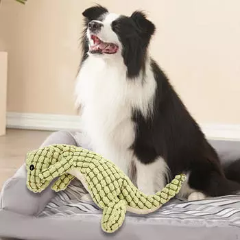 Игрушка для собак, плюшевая, жевательная, интерактивная, мягкая набивка моляров для домашних животных, жевательная шлифовка, котенок, щенок темно-зеленого