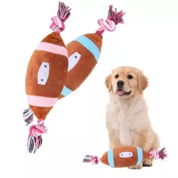 Игрушка для собак, ПП, хлопковый наполнитель, в форме регби, пищащая игрушка для домашних животных, устойчивая к укусам, интерактивная игрушка для жевания щенка, аксессуары для домашних животных синий