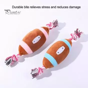 Игрушка для собак, ПП, хлопковый наполнитель, в форме регби, игрушка для домашних животных, скрипучая игрушка, устойчивая к укусам, интерактивная игрушка для жевания щенка, игрушка для домашних животных розовый