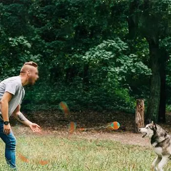 Игрушка для собак с мячом Интерактивная обучающая игра «Тяни и бросай» Игрушка для собак Неразрушимый мяч для собак синий