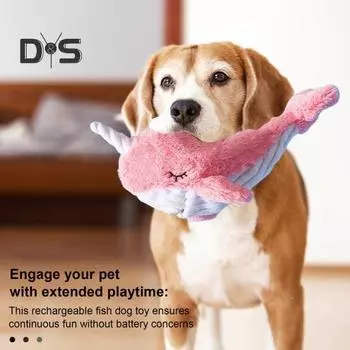 Игрушка для собак с пищащим звуком, интерактивная движущаяся игрушка для домашних животных, перезаряжаемая плюшевая игрушка-акула, шевелящаяся игрушка для домашних животных в виде рыбки для маленьких, средних и больших собак B
