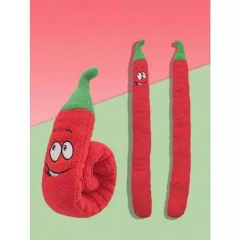 Игрушка для собак с пищащим звуком, симпатичная плюшевая игрушка для маленьких собак с красным перцем, подходит для маленьких, средних и больших собак, игрушка с запахом для собак, интерактивная головоломка красный