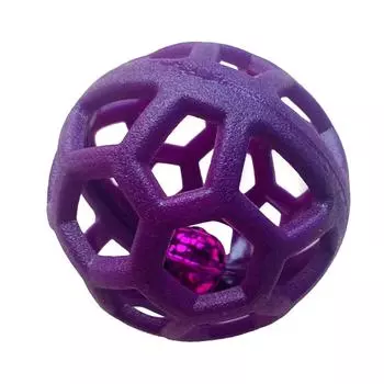 Игрушка для собак с полым шариком, забавная интерактивная игрушка для животных, устойчивая к укусам, мяч для собак, кошек, домашних животных, фиолетовый оранжевый