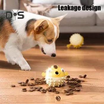 Игрушка для собак, стакан, дырявый пищевой шарик, интерактивная моющаяся мультяшная форма рыбы, чистка зубов, товары для домашних животных, жевательная игрушка для собак жёлтый