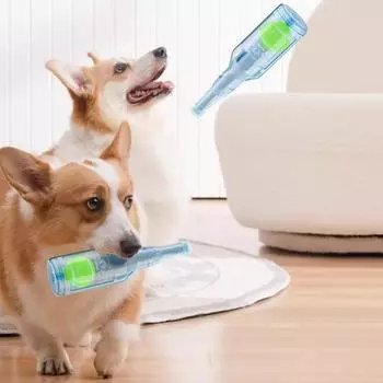 Игрушка для собак в виде бутылки с водой, устойчивая к жеванию, интерактивная пищащая бутылка для агрессивных любителей жевать, неразрушимая игрушка для собак, жесткая игрушка для жевания для больших/средних/маленьких собак S зелёный