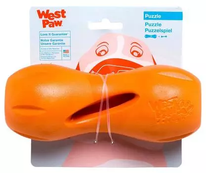 Игрушка для собак West Paw, развивающая игрушка Zogoflex Quizle Tangerine, размер L (оранжевый) оранжевый