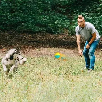 Игрушка для собак Yousheng, интерактивная обучающая игра «Тяни и бросай», игрушка для собак, неразрушимая игрушка для собак с мячом для агрессивных жевателей синий