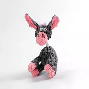 Игрушка для собаки Corduroy Donkey Plush, 2 предмета, серый