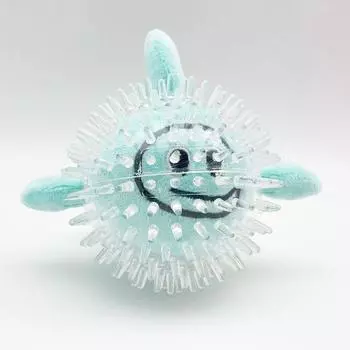 Игрушка для собаки Звук Эластичность Акантосфера Рыба-клоун Устойчивая к укусам Жевательная Лабрадор Снятие духоты Веселье Чистка зубов Товары для питомцев Blue Thorn ball clown fish