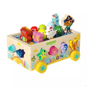 Игрушка для сортировки фигур Развивающая деревянная активность Грузовик Подарки Дети