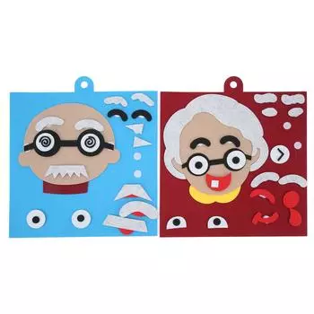 Игрушка для создания лиц Обучение аутизму Яркие цвета Эмоциональное обучение Толстые фетровые пазлы для детей Эд