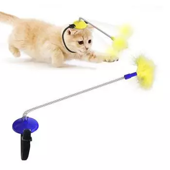 Игрушка для тренировки котят Аксессуары для кошек Игрушки для дрессировки домашних животных Игрушка-дразнилка для кошек Игрушка для преследования кошек Товары для животных жёлтый