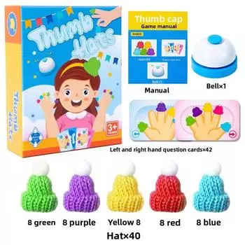 Игрушка для тренировки левой и правой руки, шляпы для большого пальца, ранняя развивающая игрушка для детей, распознавание цветов
