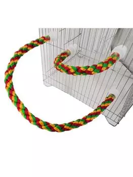 Игрушка для укуса птицы, разноцветная стоящая игрушка-попугай из плетеной веревки, жевательная игрушка для птиц, гибкая стоящая жердочка для попугая