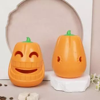 Игрушка для укусов собак Bire, устойчивая к укусам на Хэллоуин, анти-удушающая игрушка для собак, медленная кормушка, повышающая IQ питомца оранжевый