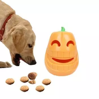 Игрушка для укусов собак на Хэллоуин, устойчивая к удушению, игрушка для жевания собак, медленное кормление собак, повышение IQ питомца оранжевый