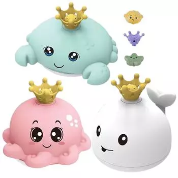 Игрушка для ванны «Брызгающий кит» | Детские игрушки для купания | Светящаяся игрушка для бассейна со светодиодной подсветкой Игрушка для купания в виде кита для малышей