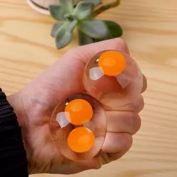 Игрушка для выдавливания двух желтков яиц: Веселый декомпрессионный мяч для снятия стресса