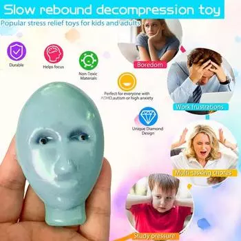 Игрушка для выдавливания прыщей Aliens Fidget Toy Многоразовая для детей и подростков, взрослых, для снятия стресса, мультяшная, для мужчин и женщин, игра для выдавливания прыщей на лице Aliens(Инструменты для наполнения не включены) A