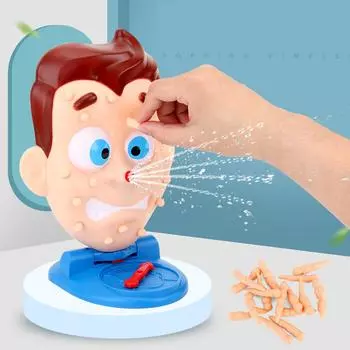 Игрушка для выдавливания прыщей с колесом-указателем Игрушка для выдавливания прыщей Лицо Игра для выдавливания прыщей со смешными выражениями Игрушки-трюки для семейного банкета, вечеринки, игры One Size