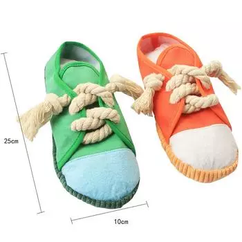 Игрушка для жевания для маленьких и больших собак в форме обуви, пищащая игрушка, прочная и безопасная игрушка для игр с собаками, принадлежности для жевания собак зелёный