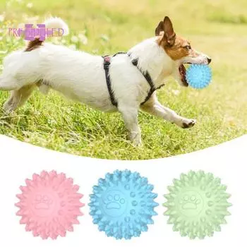 Игрушка для жевания домашних животных, интерактивная игрушка для собак, устойчивая к укусам, для чистки зубов, забавная игрушка для маленьких, средних и больших собак, жевательная игрушка, мяч, товары для домашних животных M синий