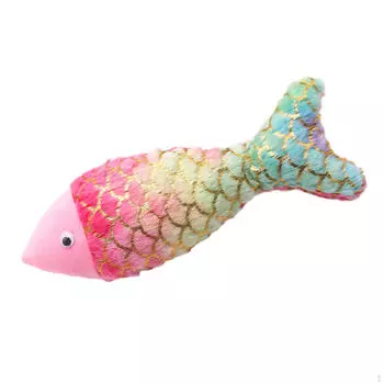 Игрушка для жевания кошек, игрушка с кошачьей мятой для тренировок в помещении, плюшевая интерактивная рыбка Light color koi