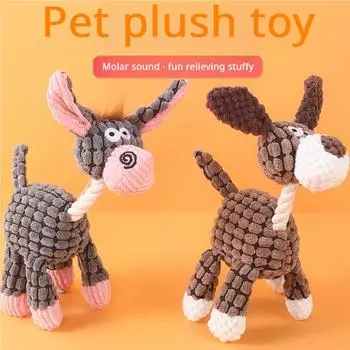 Игрушка для жевания, обучающая собака, плюшевая кость, молярная игрушка для собак, вельвет для собак, игрушка в форме щенка и осла для домашних животных, пищащая игрушка для домашних животных
