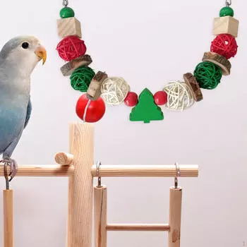 Игрушка для жевания попугаев, аксессуары для клетки, деревянная подвесная для птиц для эклектусов, волнистых попугайчиков, какаду, корелл