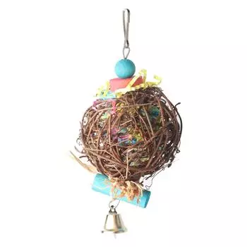 Игрушка для жевания попугая из натурального ротанга, игрушки для маленьких птиц с бумажными полосками