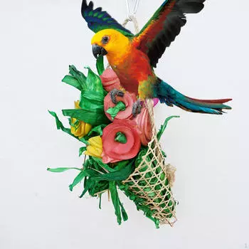 Игрушка для жевания птиц Цветочные корзины Практичные подвесные аксессуары для клеток Устойчивы к укусам