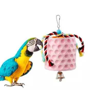 Игрушка для жевания птиц из хлопковой веревки Креативная игрушка для жевания птиц, игрушка для попугая, прорезывающегося зубами, игровое оборудование для клетки