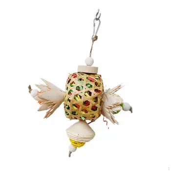 Игрушка для жевания птиц, скрежетание зубами, аксессуары для клеток, веселая игра, жевание деревянных хомяков для кроликов Foraging cage