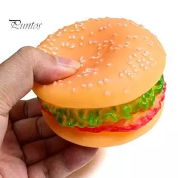 Игрушка для жевания щенка в форме гамбургера, виниловая пищащая игрушка для игр для собак, нетоксичная игрушка для моляров для домашних животных, развлекательные принадлежности для домашних животных жёлтый